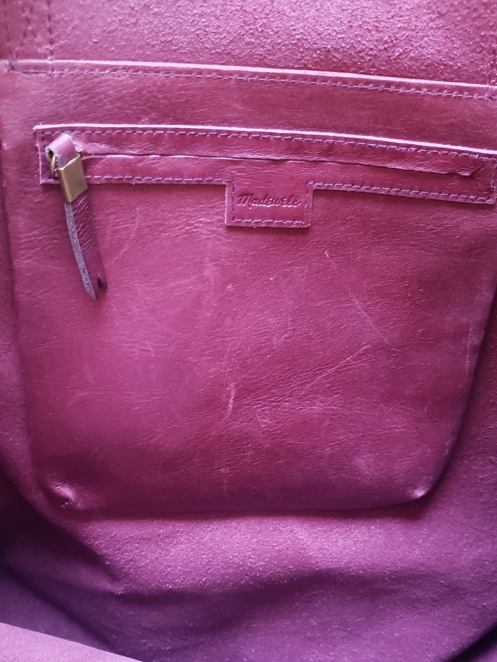 Madewell Transport Classic Women's Leather Tote Bag in Burgundy - Picture 8 of 8